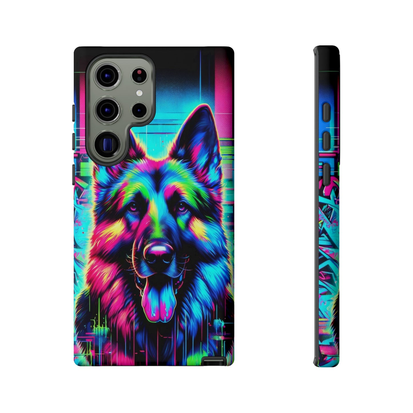 Neon graffiti German Shepherd Phone Case