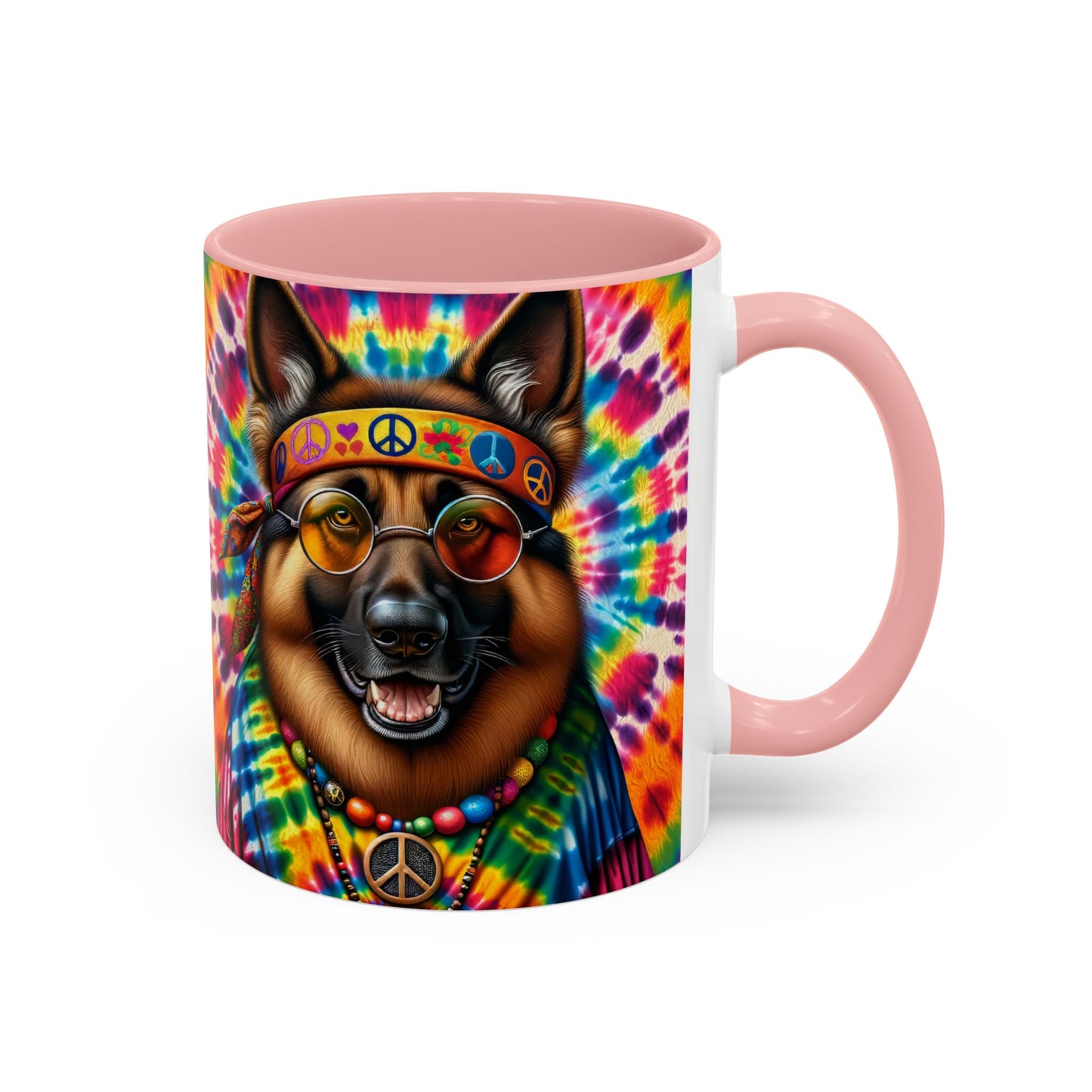 Hippie German Shepherd Accent Coffee Mug, 11oz