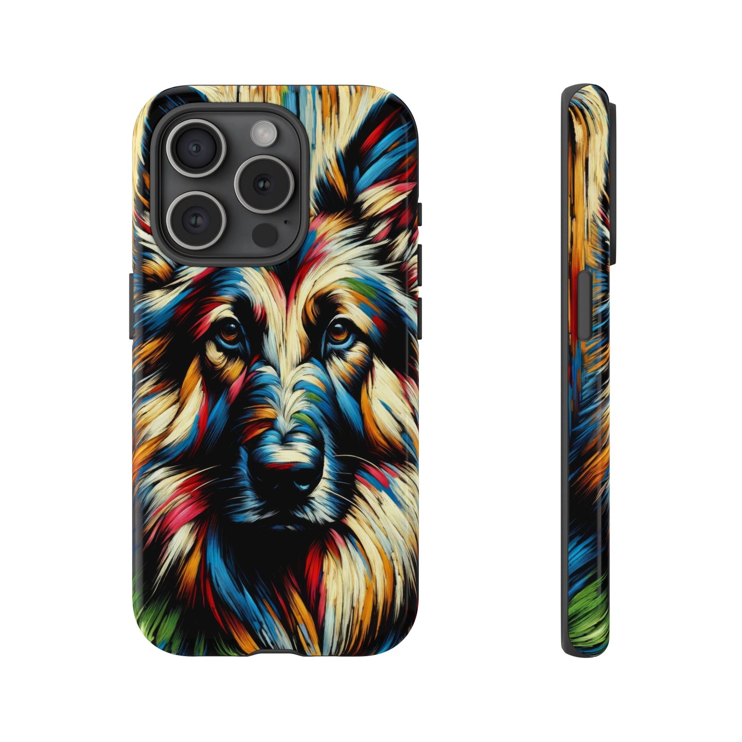 Fauvism scratchboard technique German Shepherd Phone Case