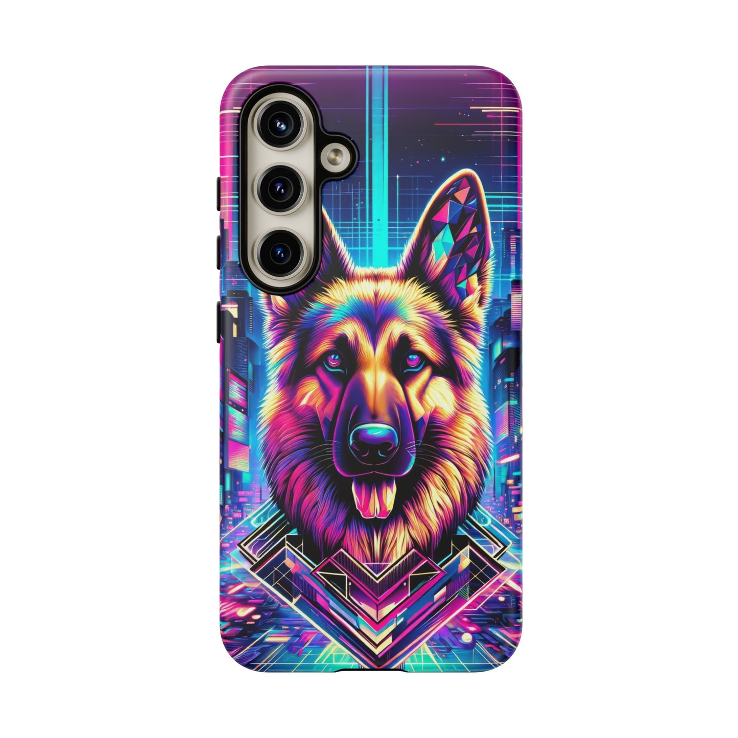 Glitch art German Shepherd Phone Case