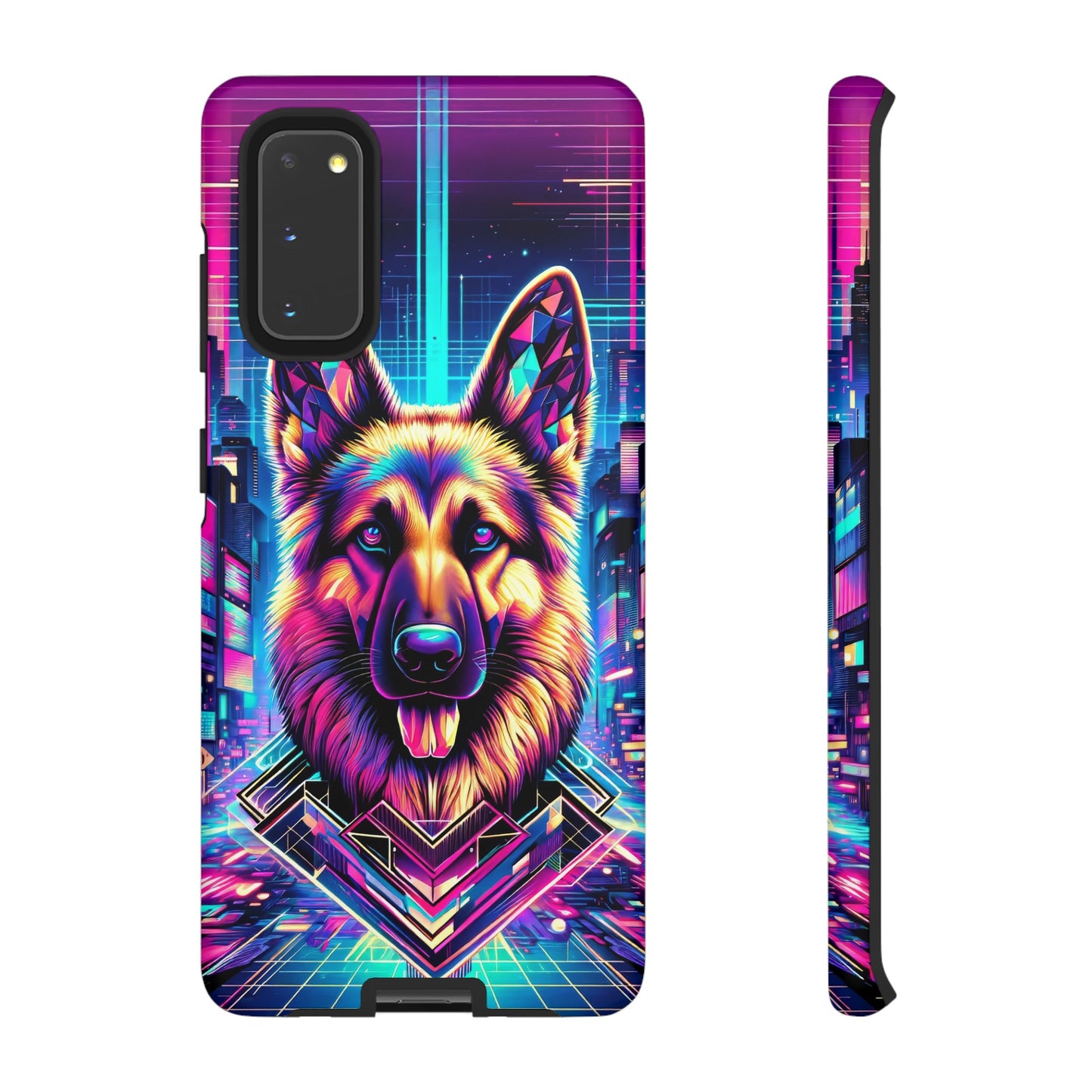 Glitch art German Shepherd Phone Case