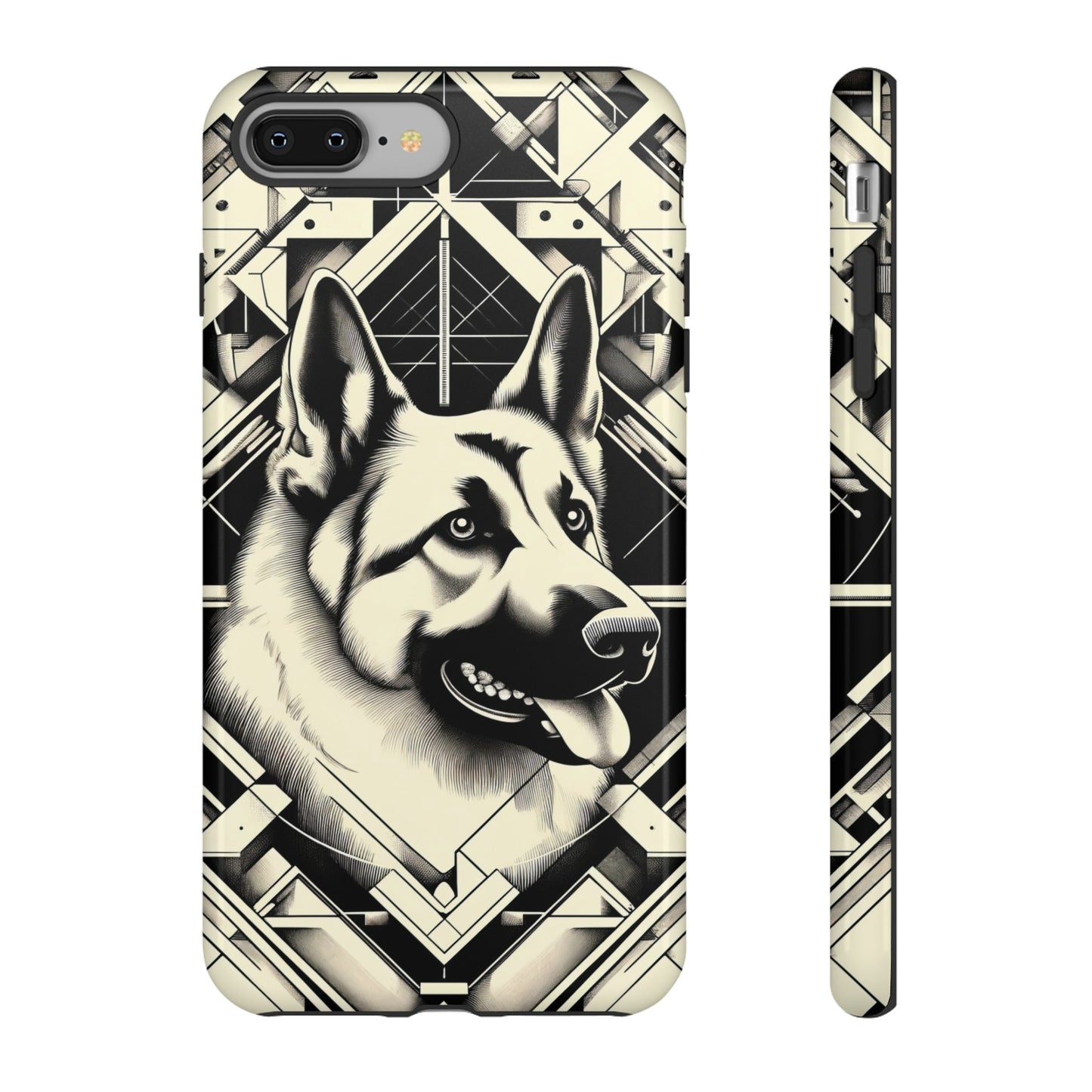 Constructivism and etching style German Shepherd Phone Case