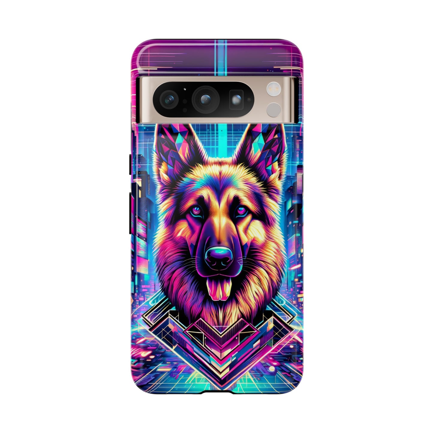 Glitch art German Shepherd Phone Case