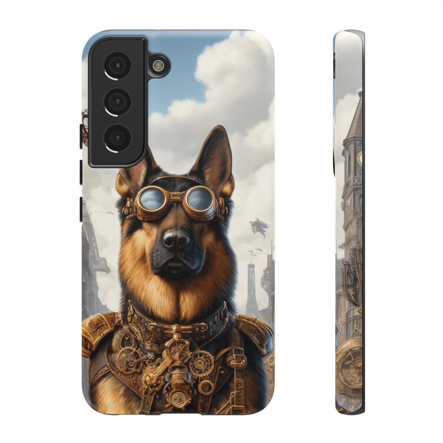 Realism and steampunk German Shepherd Phone Case