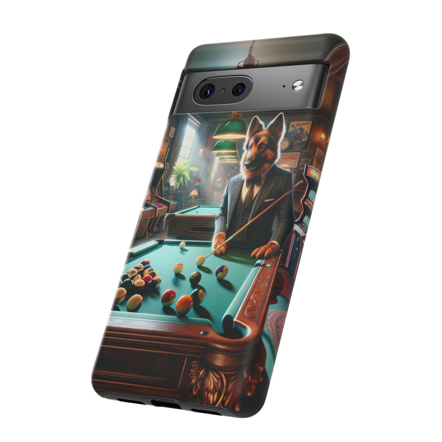 German Shepherd Playing Pool Phone Case