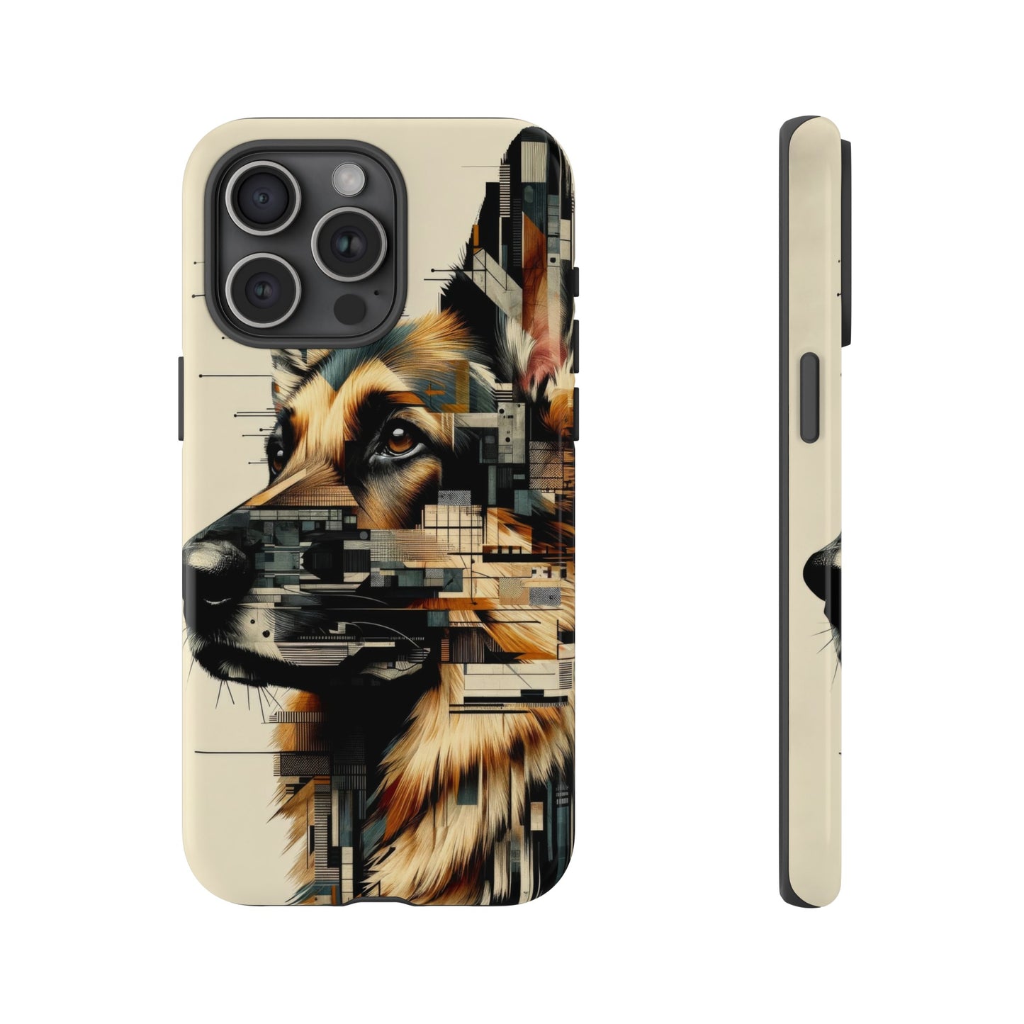 Constructivist and dadaist German Shepherd Phone Case