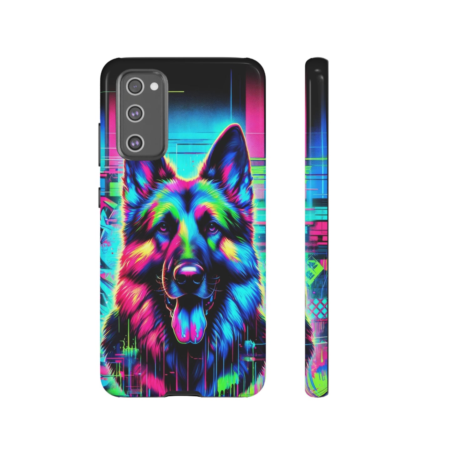 Neon graffiti German Shepherd Phone Case