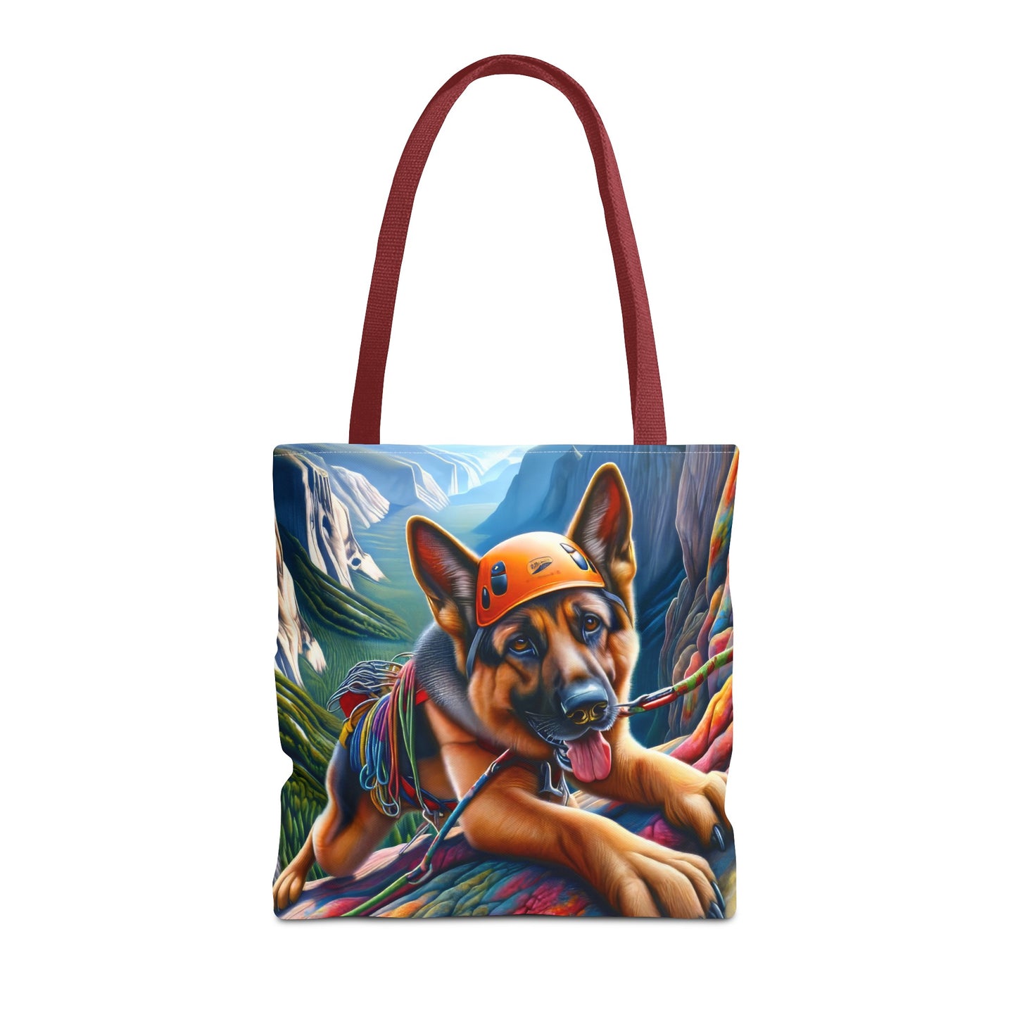 German Shepherd Rock Climbing Tote Bag