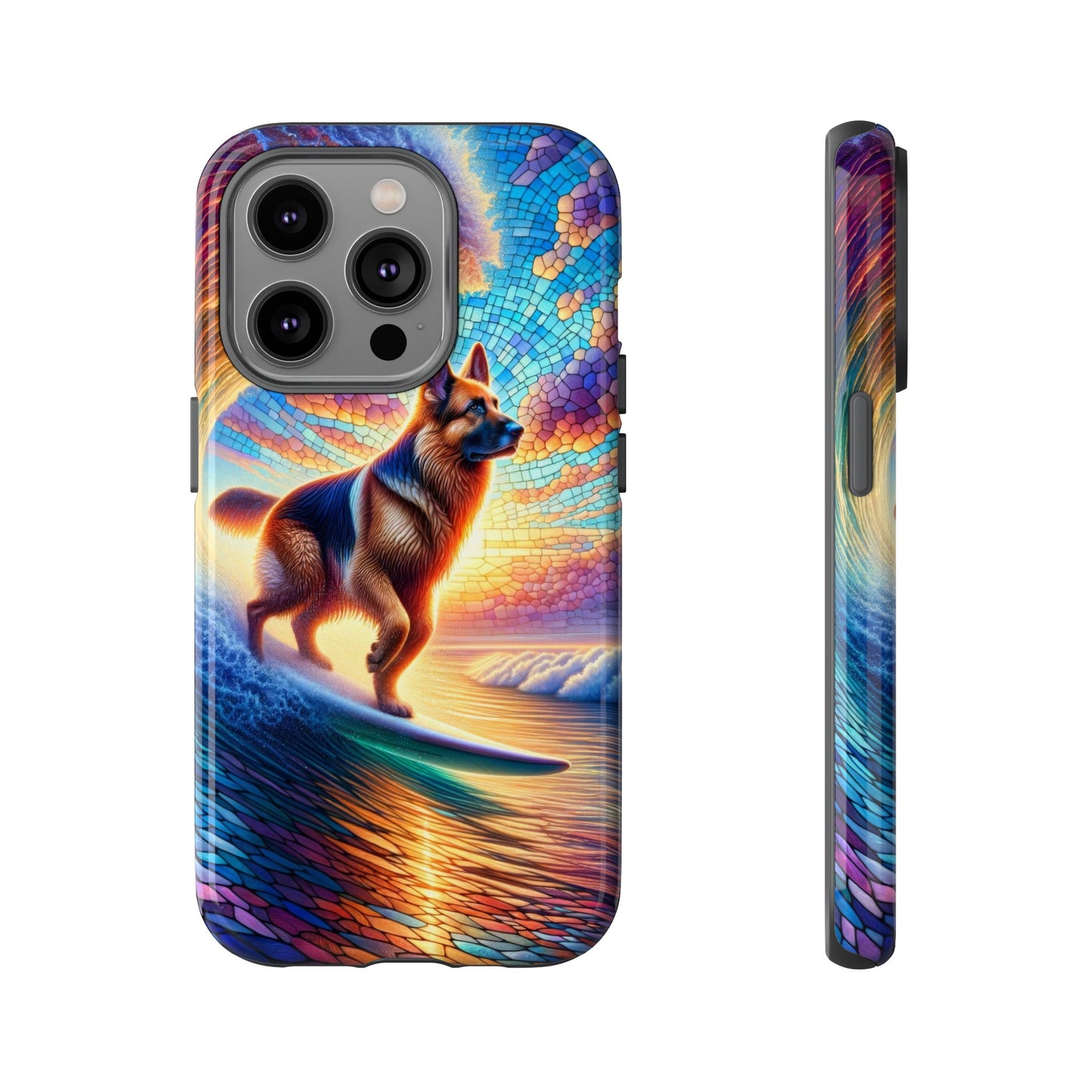 German Shepherd Surfing Phone Case