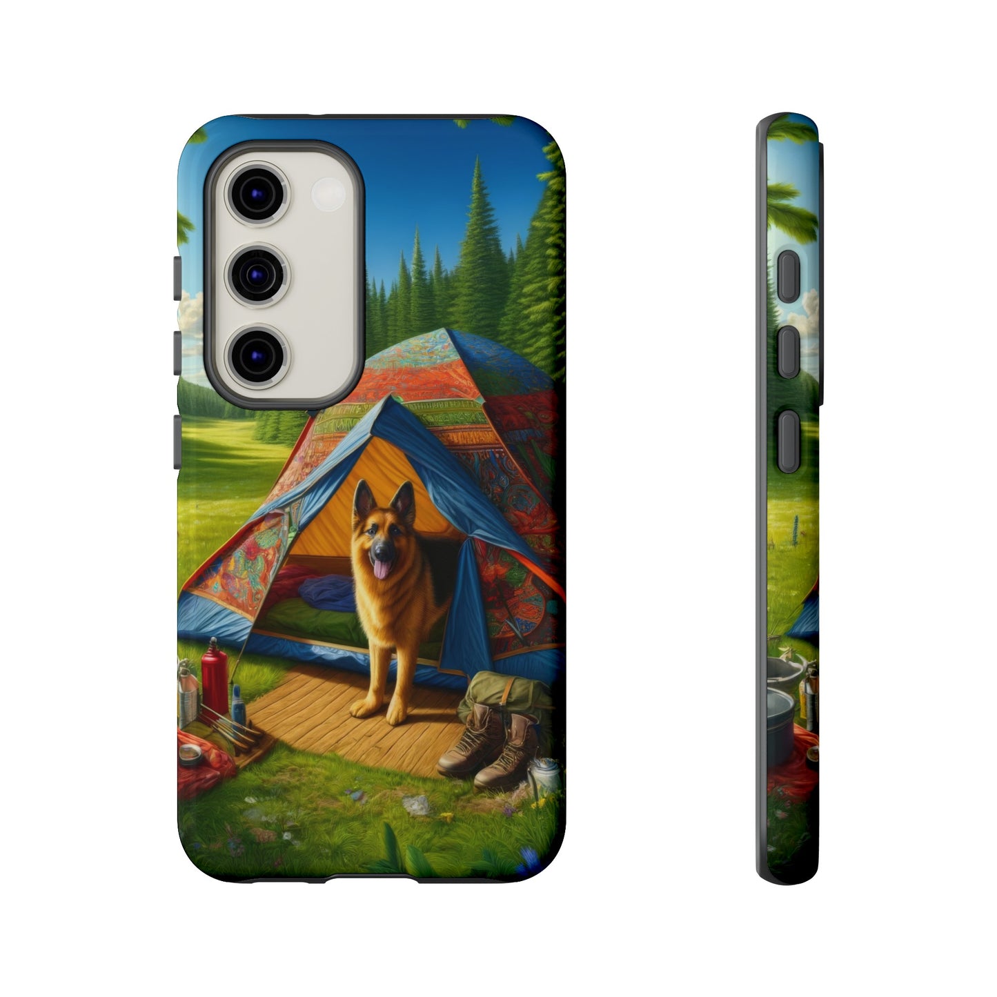 German Shepherd Camping  Phone Case