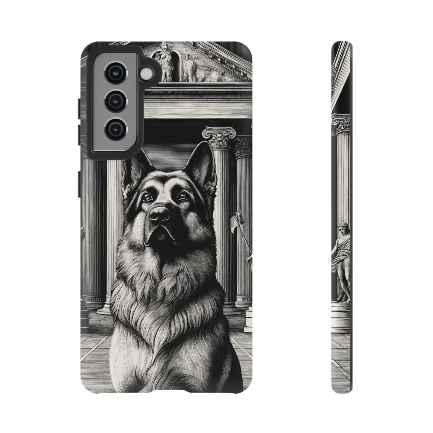 Etching and greco-roman German Shepherd Phone Case