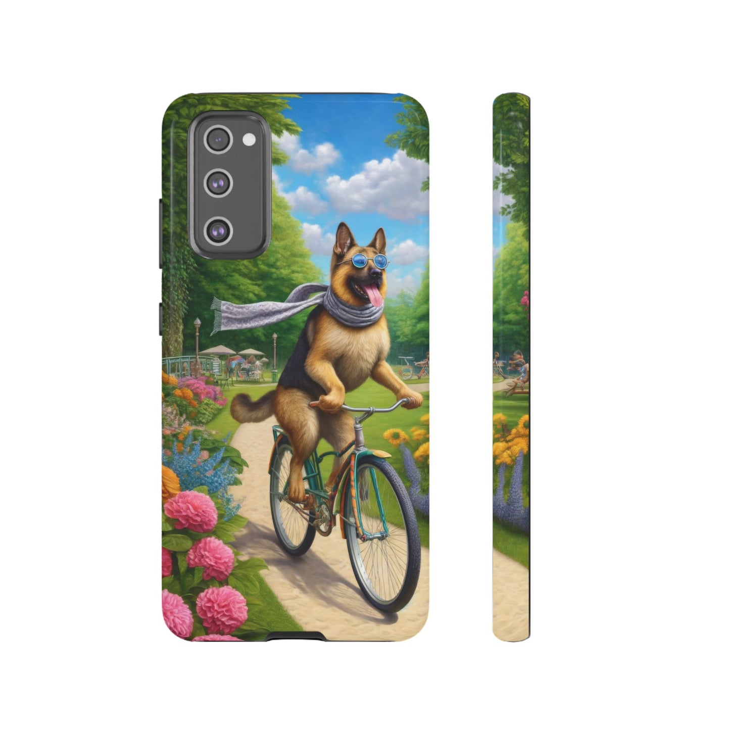 German Shepherd Riding a Bicycle Phone Case