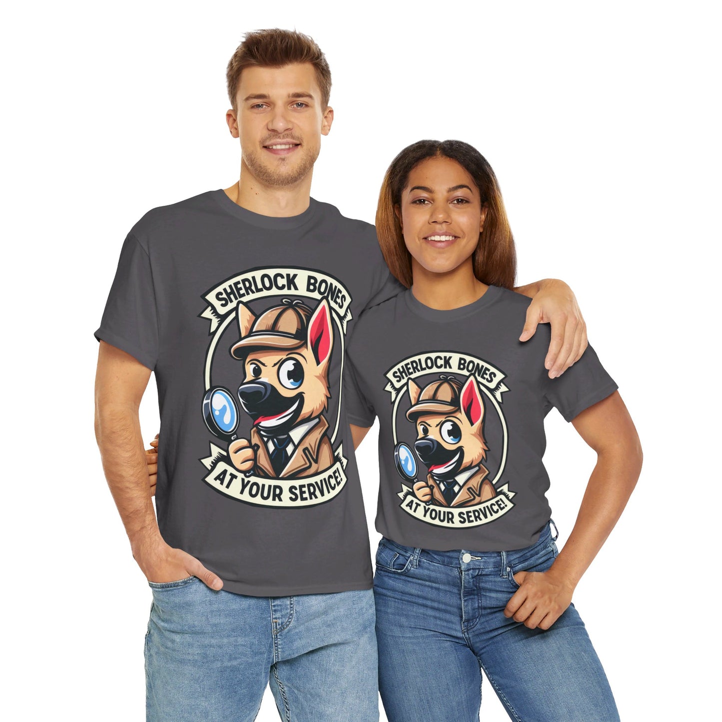 Sherlock Bones T-Shirt (13 colors) (German Shepherd)