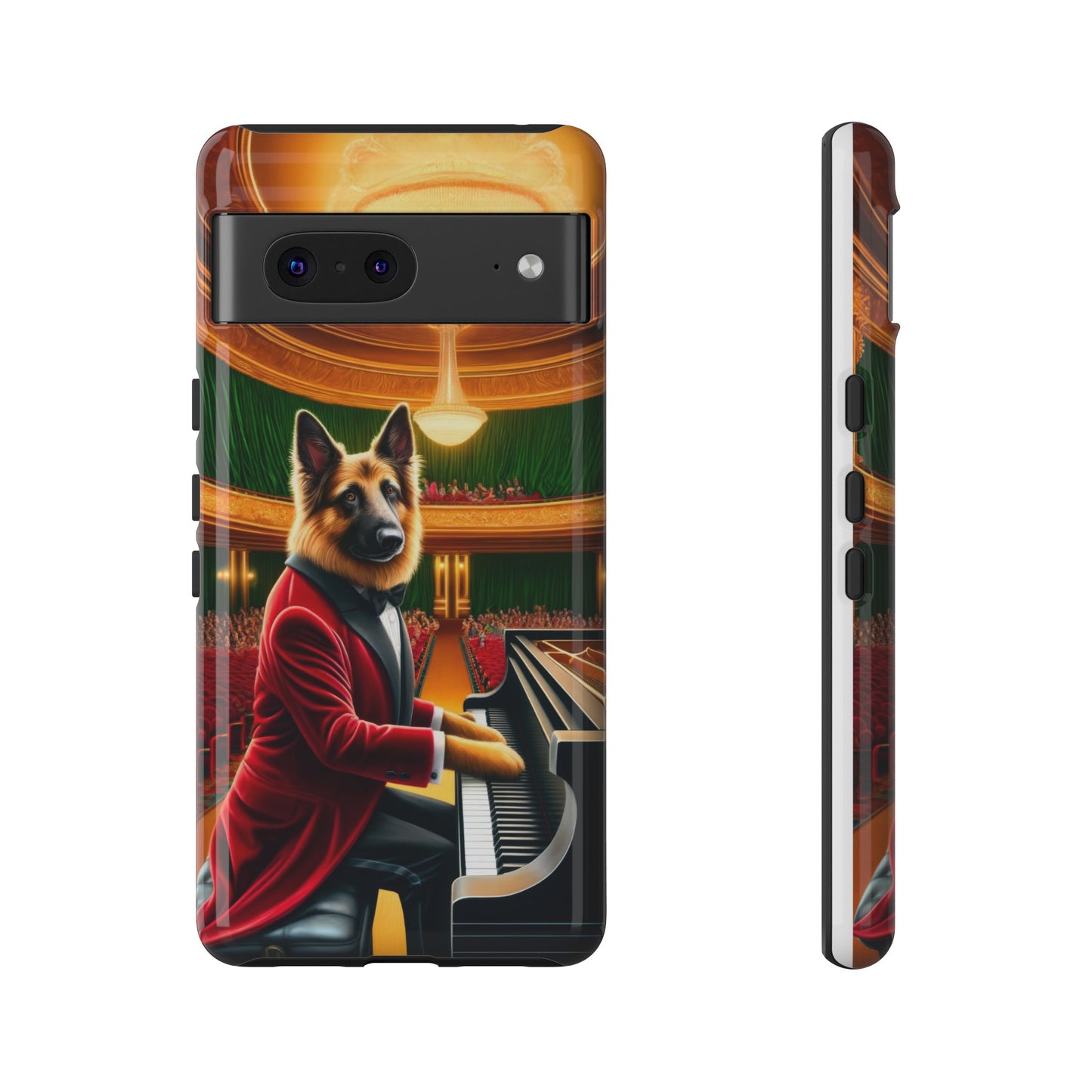 German Shepherd Playing the Piano Phone Case