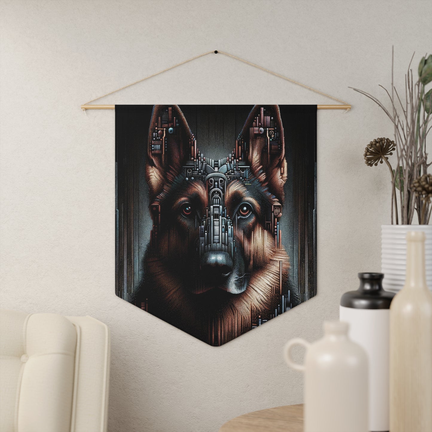 Futuristic German Shepherd Pennant