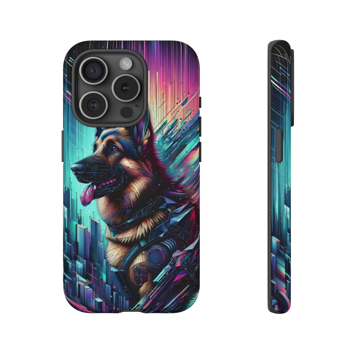 Futurism and gothic German Shepherd Phone Case