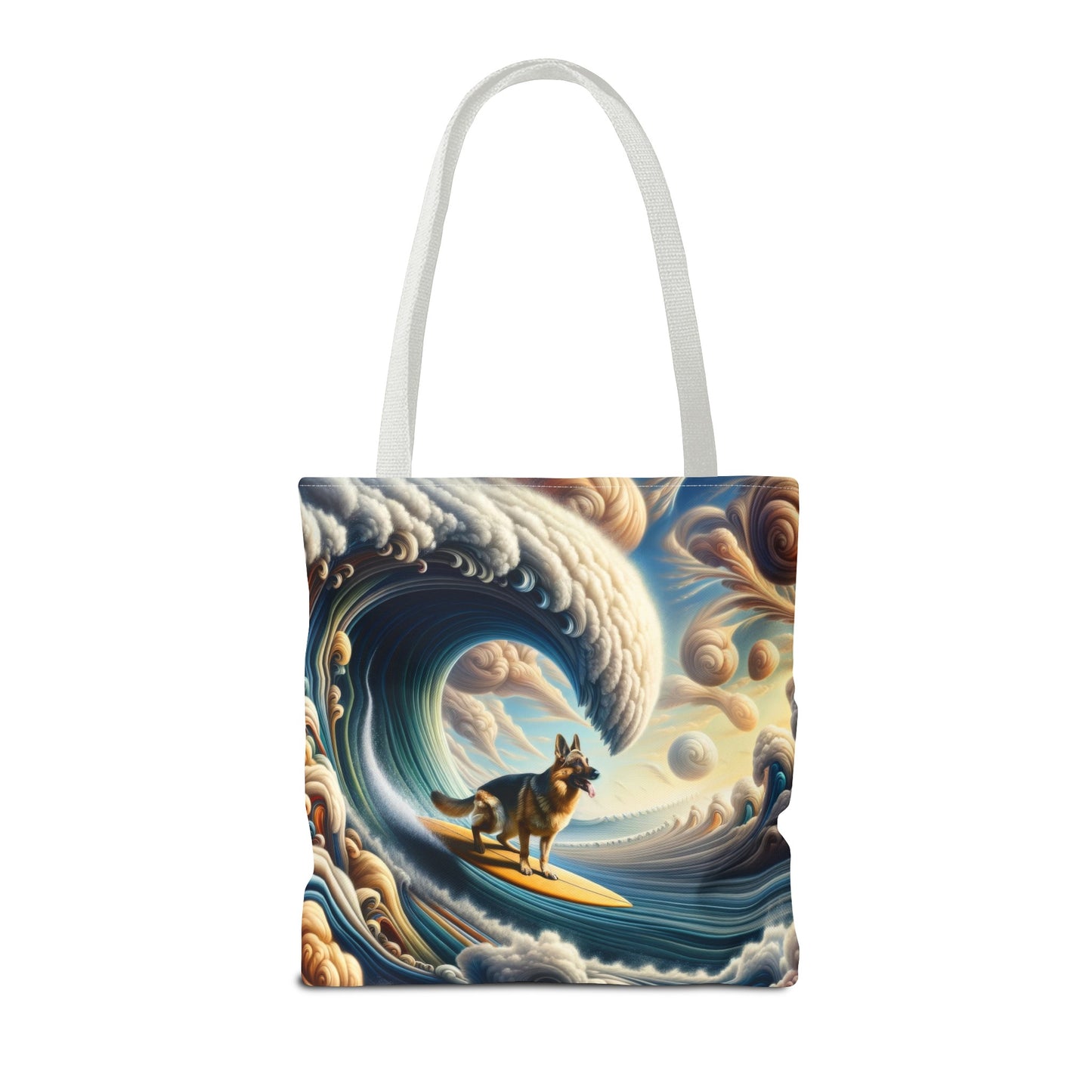 German Shepherd Surfing Tote Bag