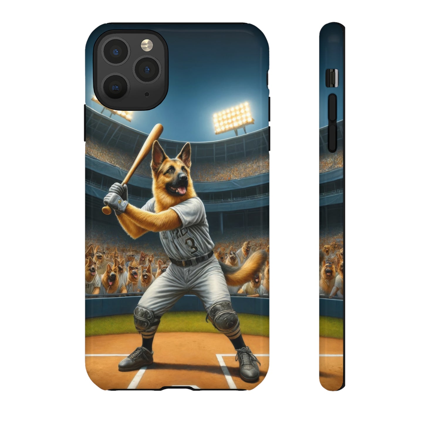 German Shepherd Playing Baseball Tough Phone Case