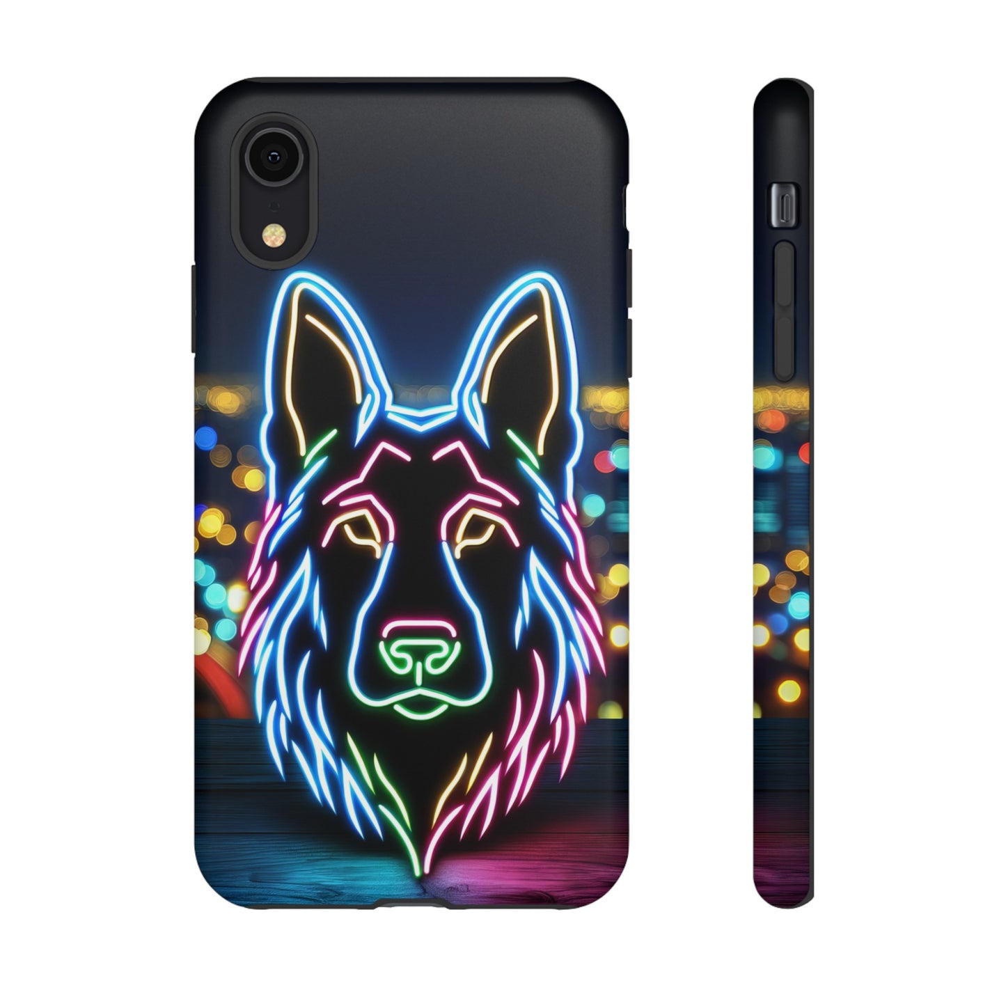 German Shepherd Neon Light Phone Case