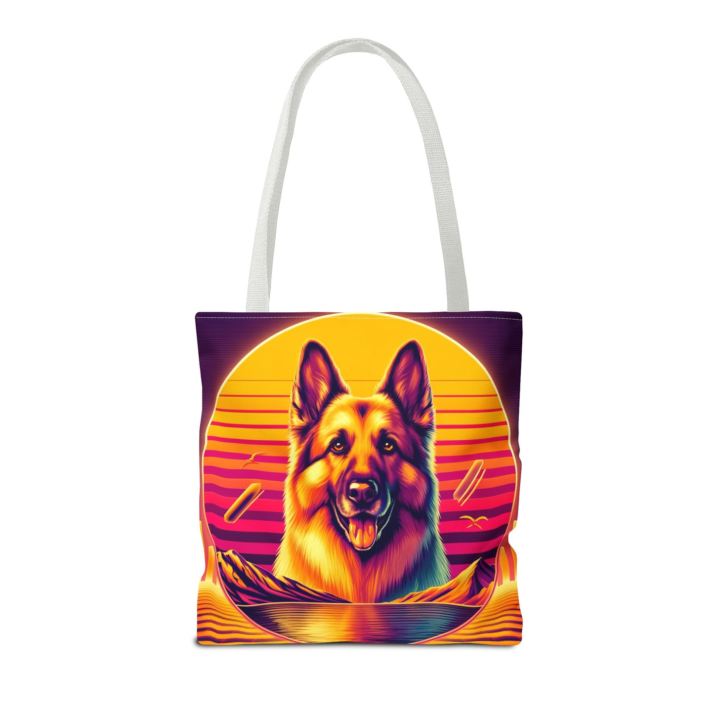 Vaporwave and golden hour German Shepherd Tote Bag