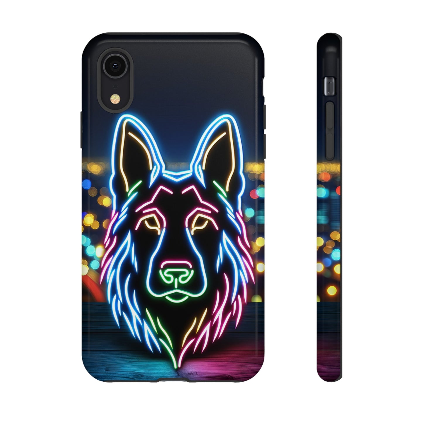 German Shepherd Neon Light Phone Case