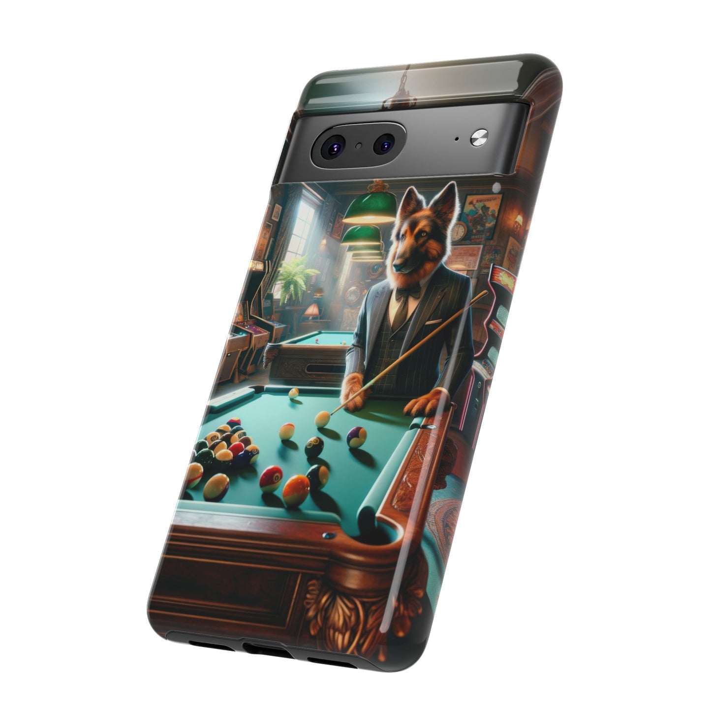 German Shepherd Playing Pool Phone Case