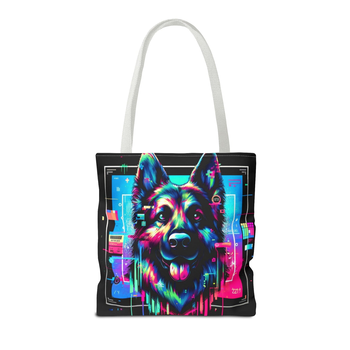 Neon graffiti German Shepherd Tote Bag