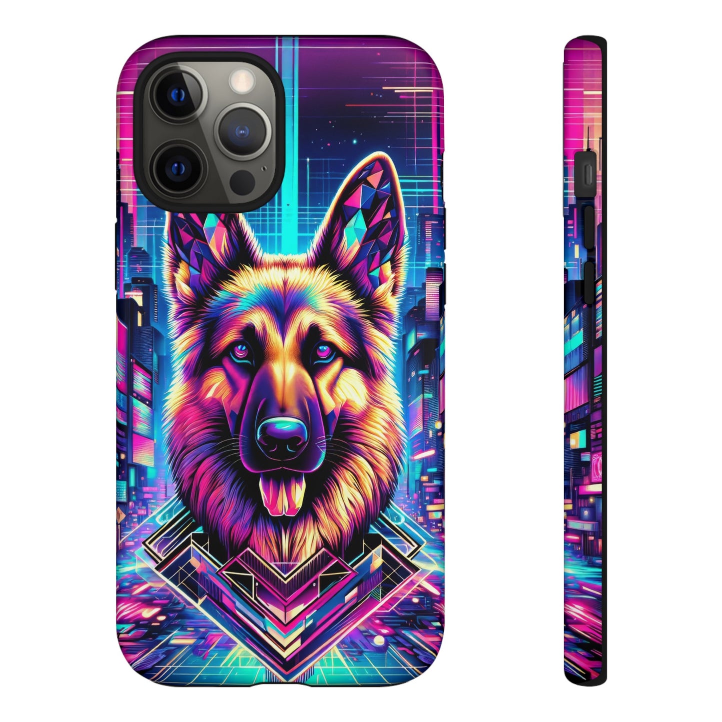 Glitch art German Shepherd Phone Case