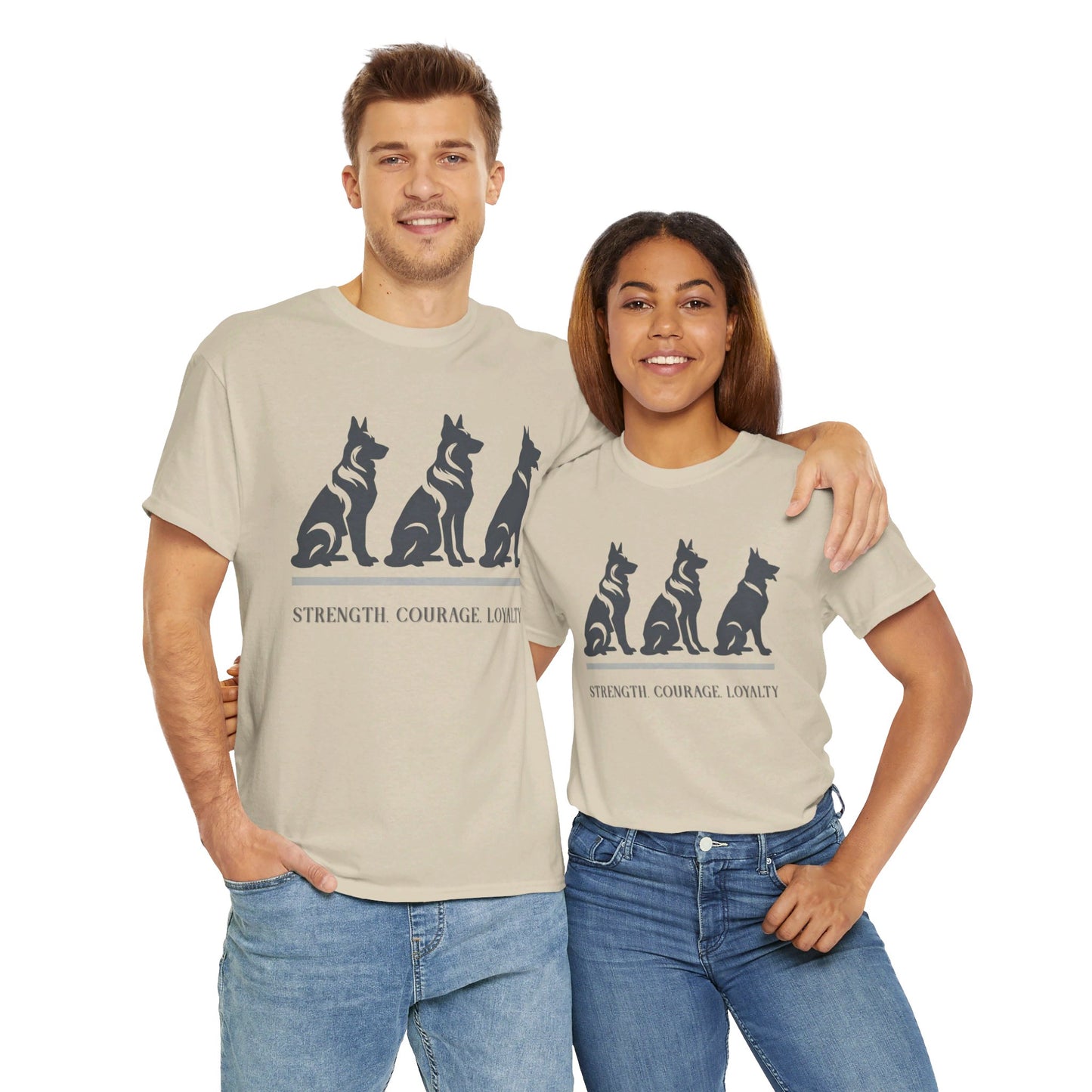 Strength, Courage, Loyalty T-Shirt (13 colors) (German Shepherd)