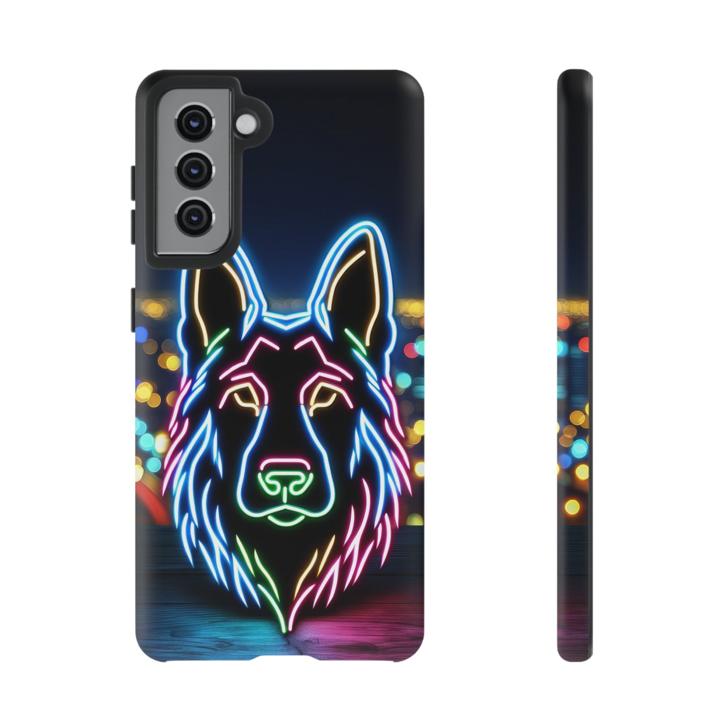 German Shepherd Neon Light Phone Case