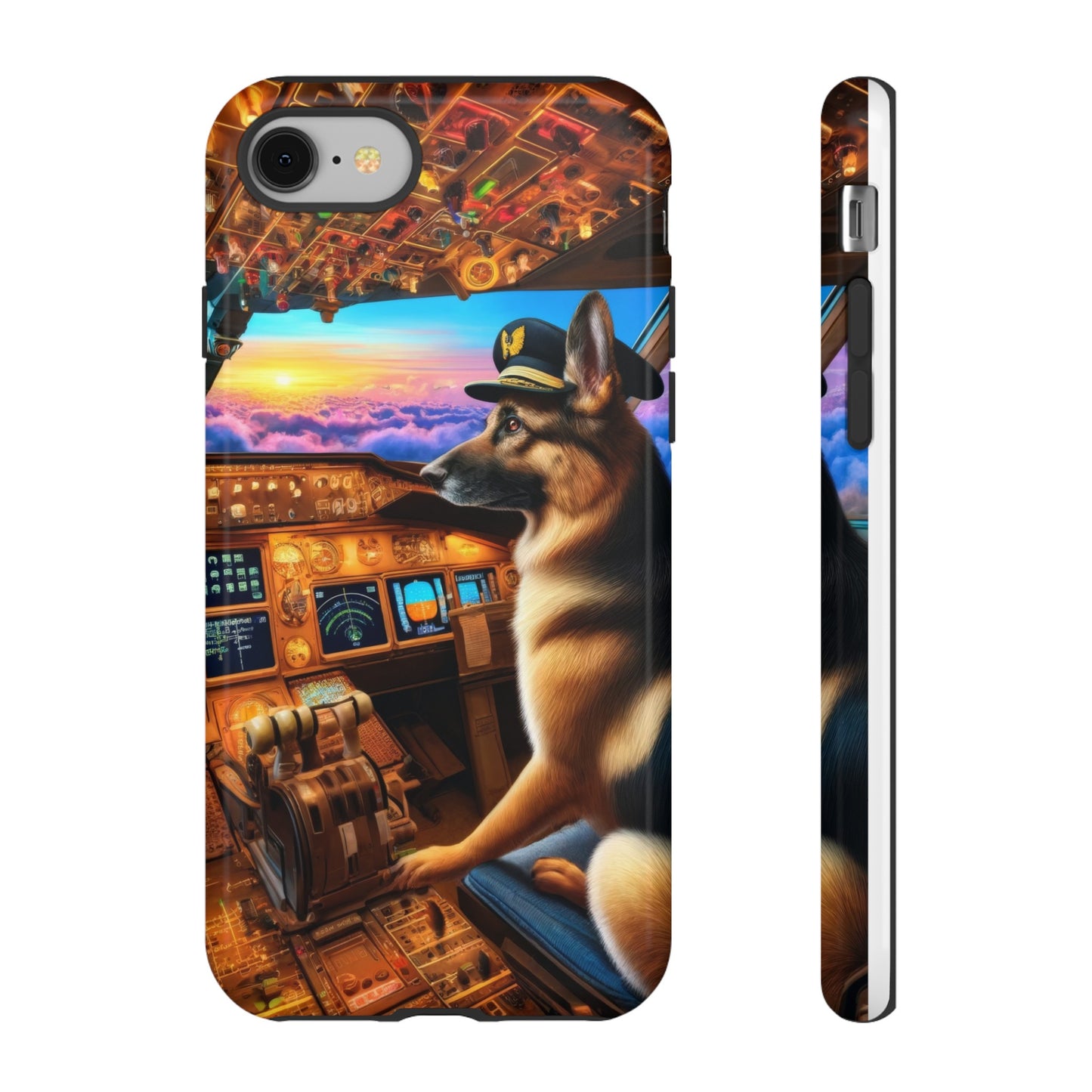 German Shepherd Flying an Airplane Phone Case