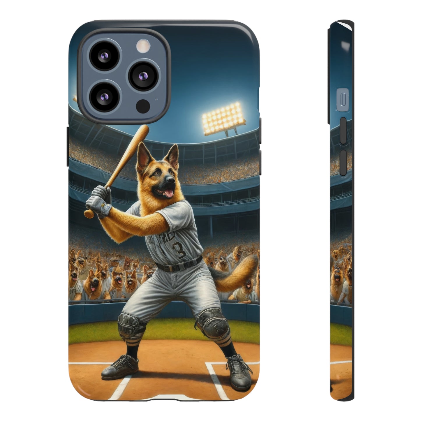 German Shepherd Playing Baseball Tough Phone Case