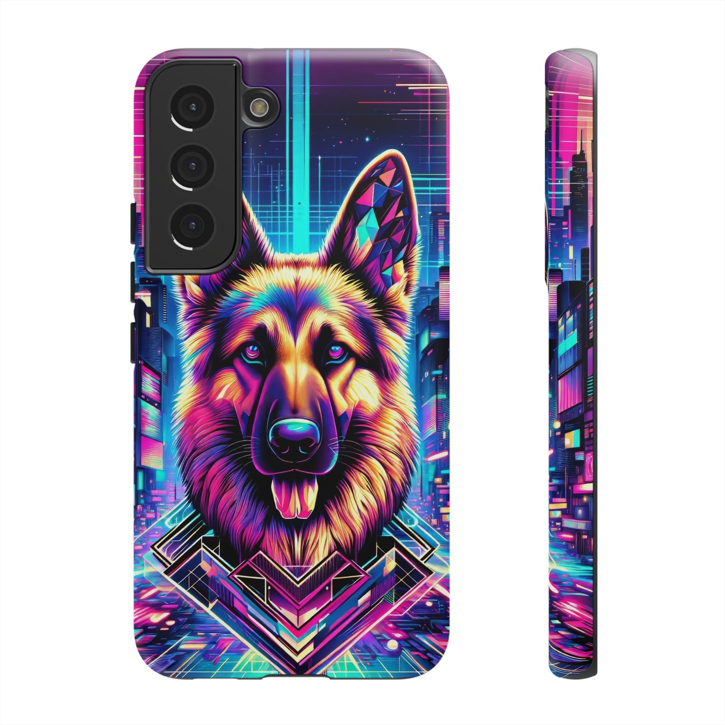 Glitch art German Shepherd Phone Case