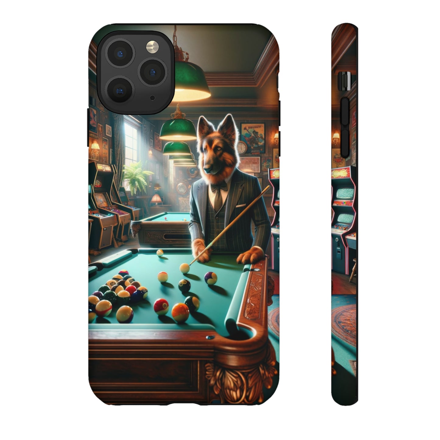 German Shepherd Playing Pool Phone Case