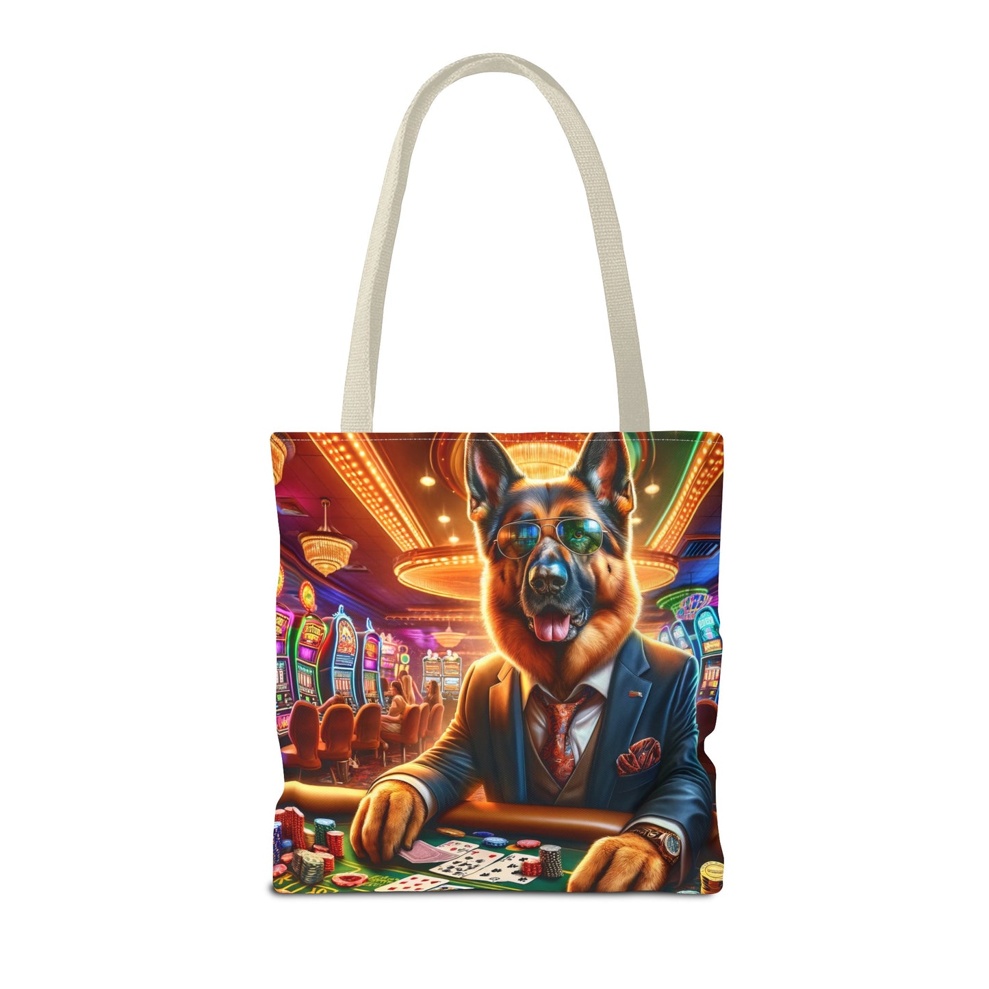 German Shepherd Playing Poker Tote Bag