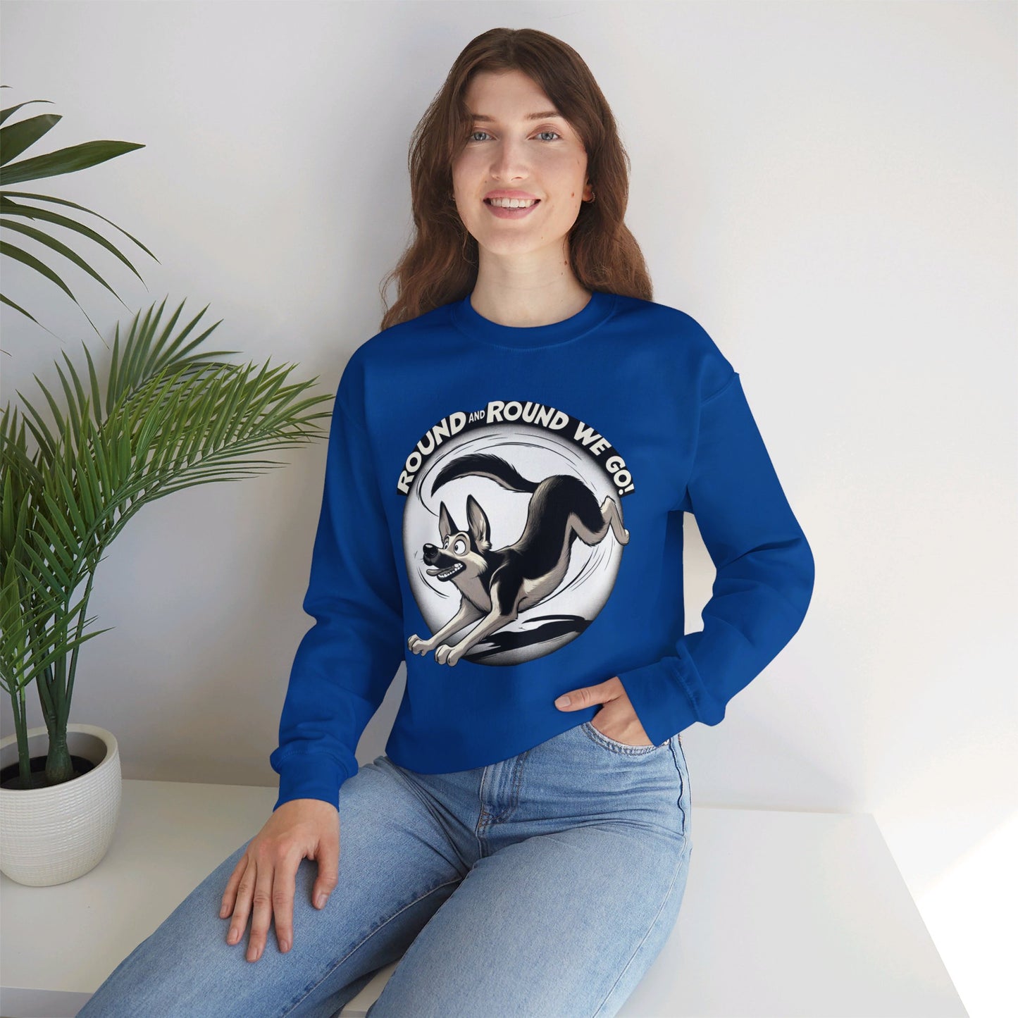 Round and Round We go! Sweatshirt (10 colors) (German Shepherd)