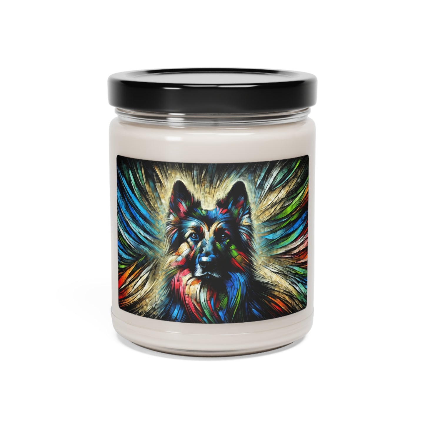 Fauvism scratchboard technique German Shepherd Scented Soy Candle, 9oz