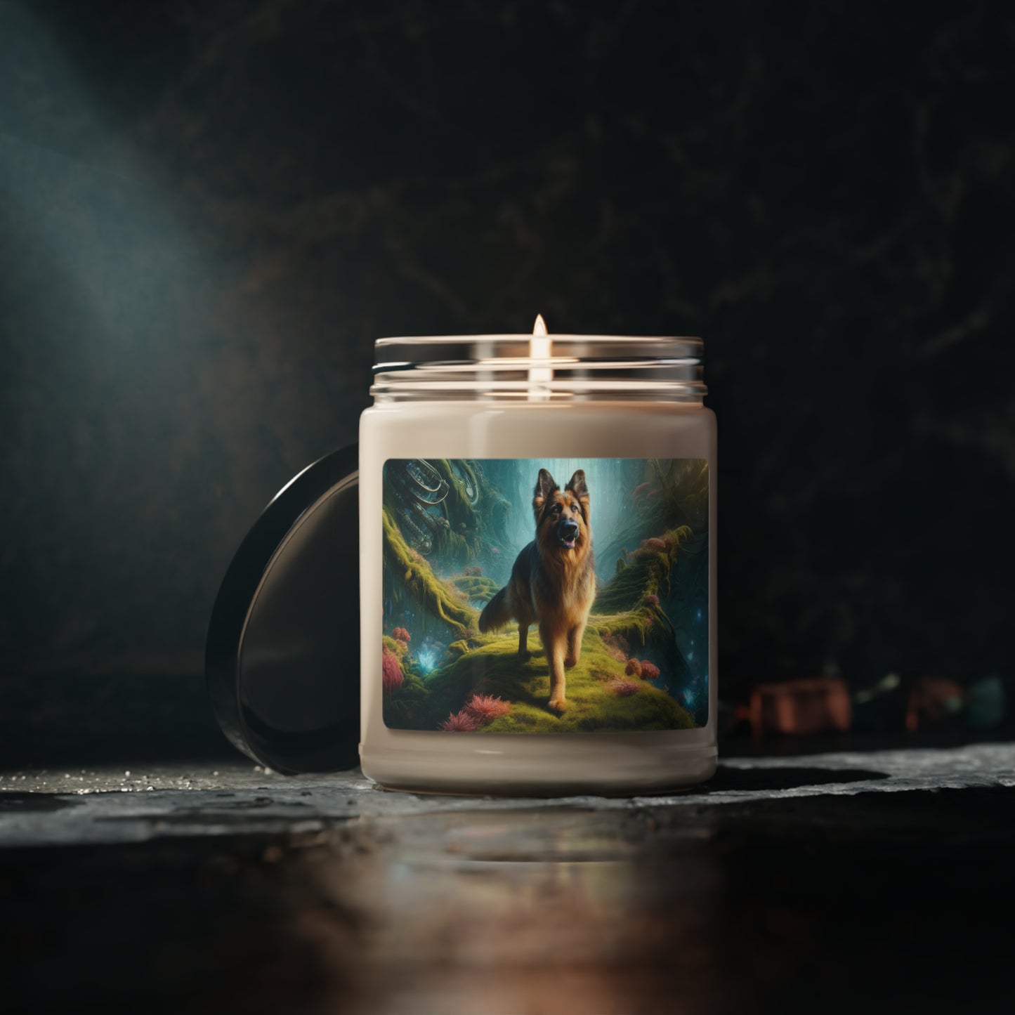 Sci-fi fantasy German Shepherd Scented Soy Candle, 9oz