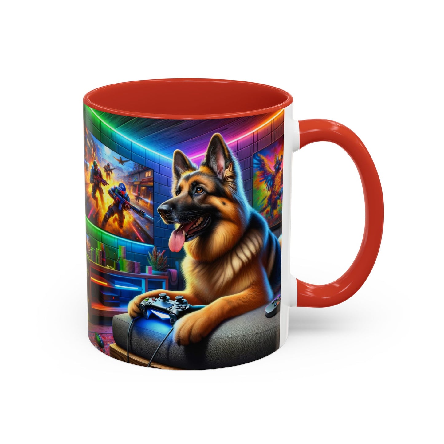 German Shepherd Playing Video Games Coffee Mug