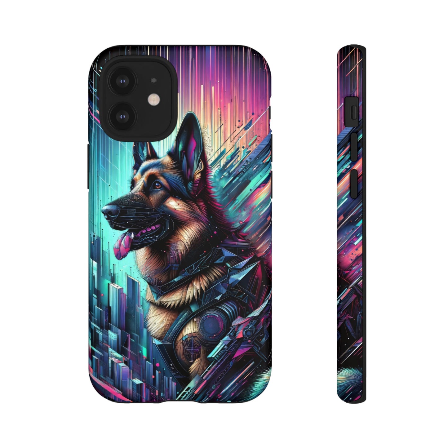 Futurism and gothic German Shepherd Phone Case