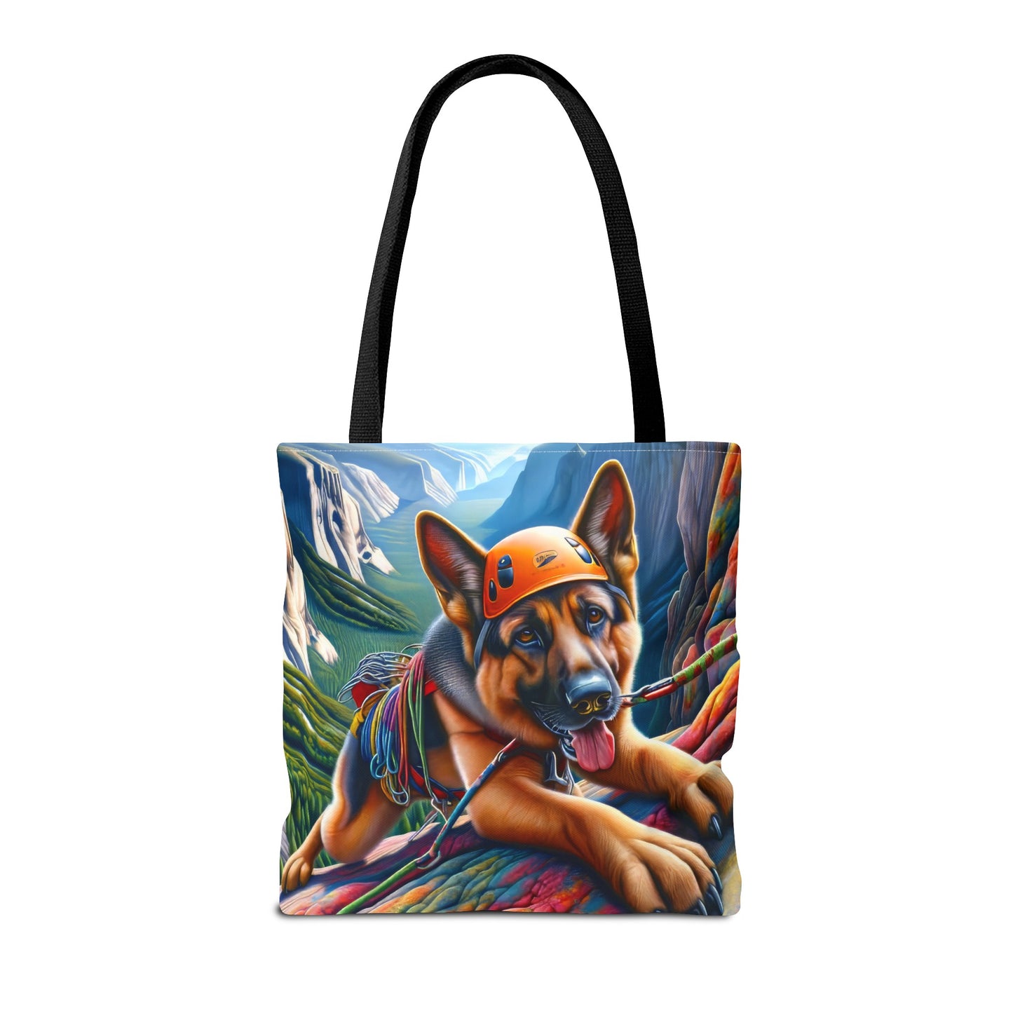 German Shepherd Rock Climbing Tote Bag