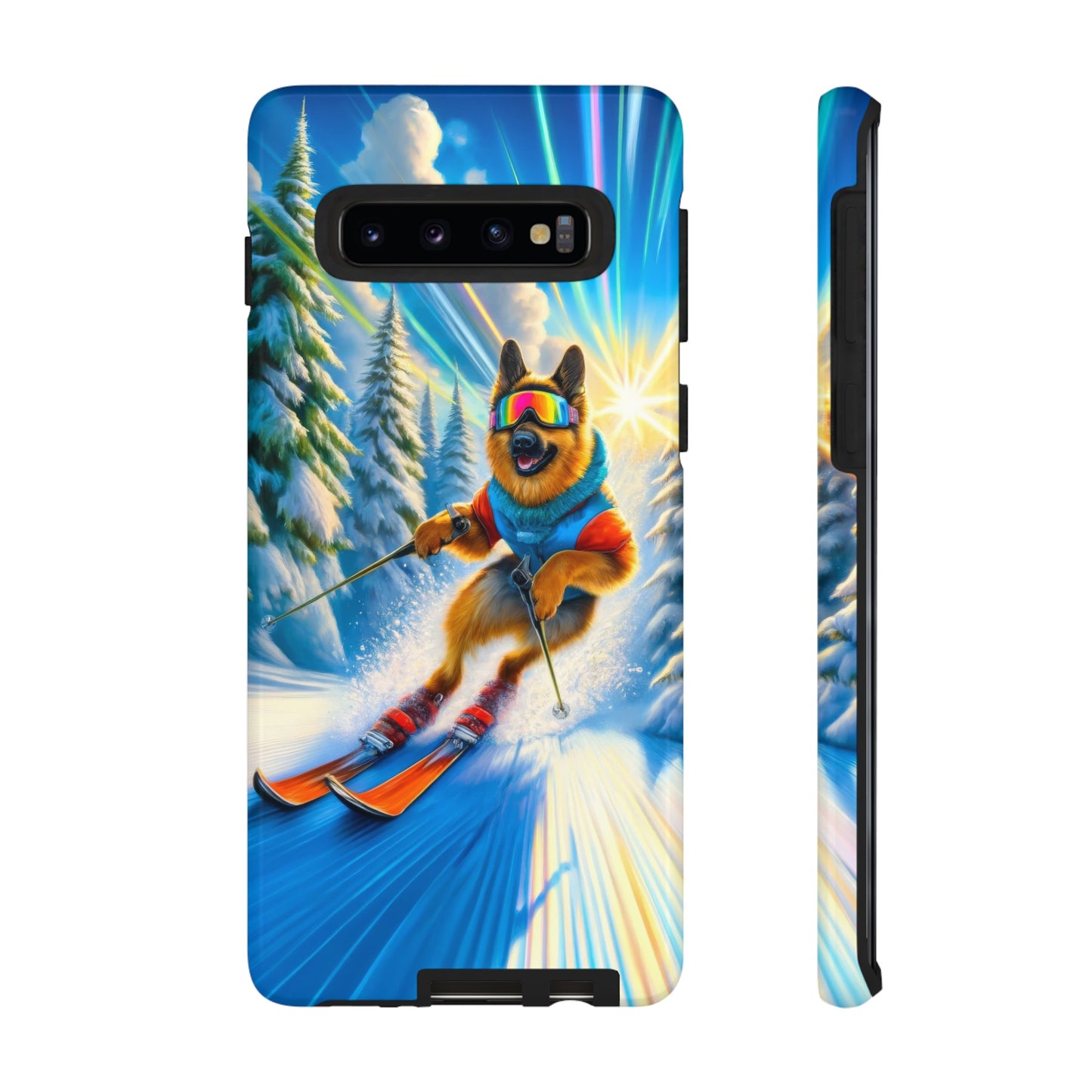 German Shepherd Skiing Phone Case