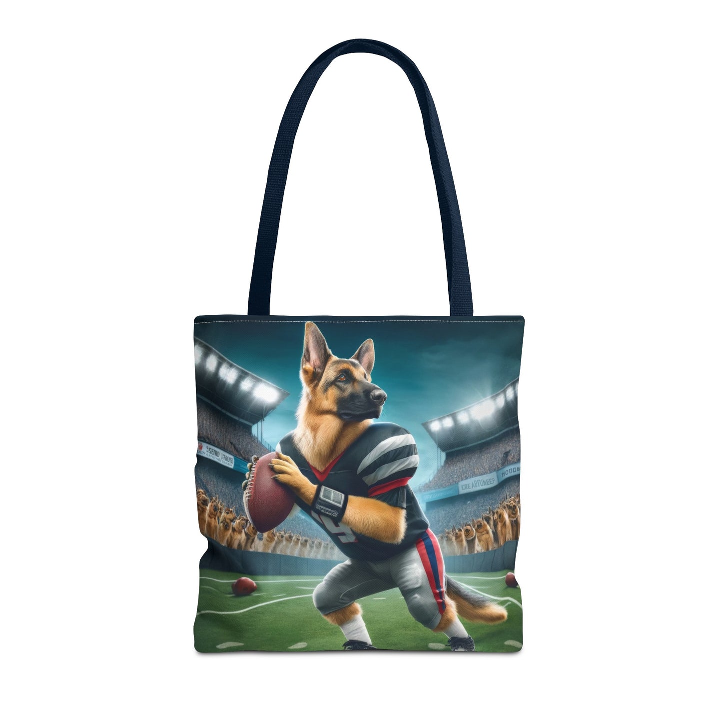 German Shepherd Playing Football Tote Bag