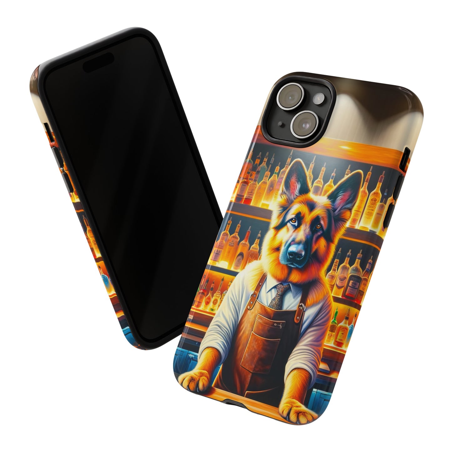 German Shepherd Tending a Bar Phone Case