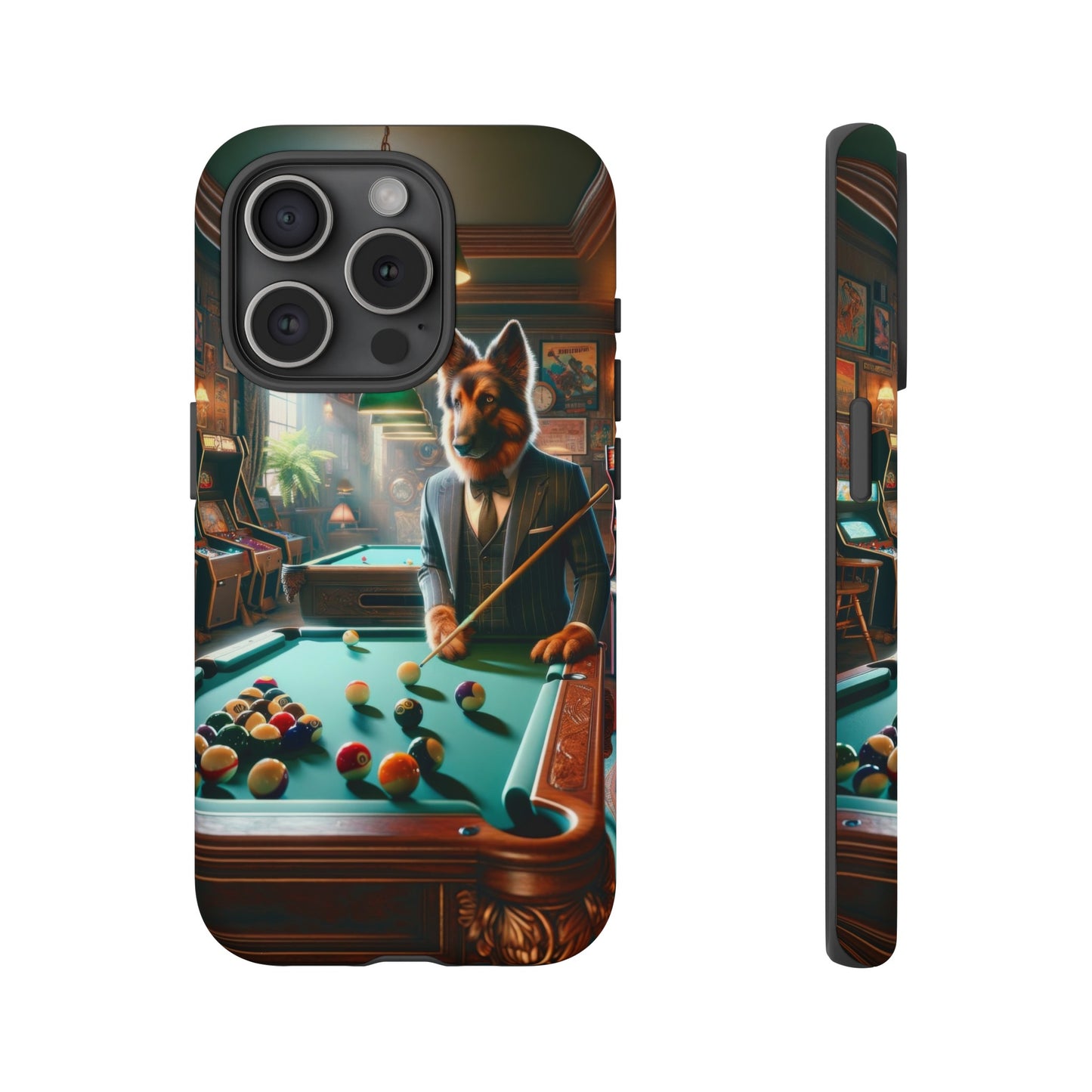 German Shepherd Playing Pool Phone Case