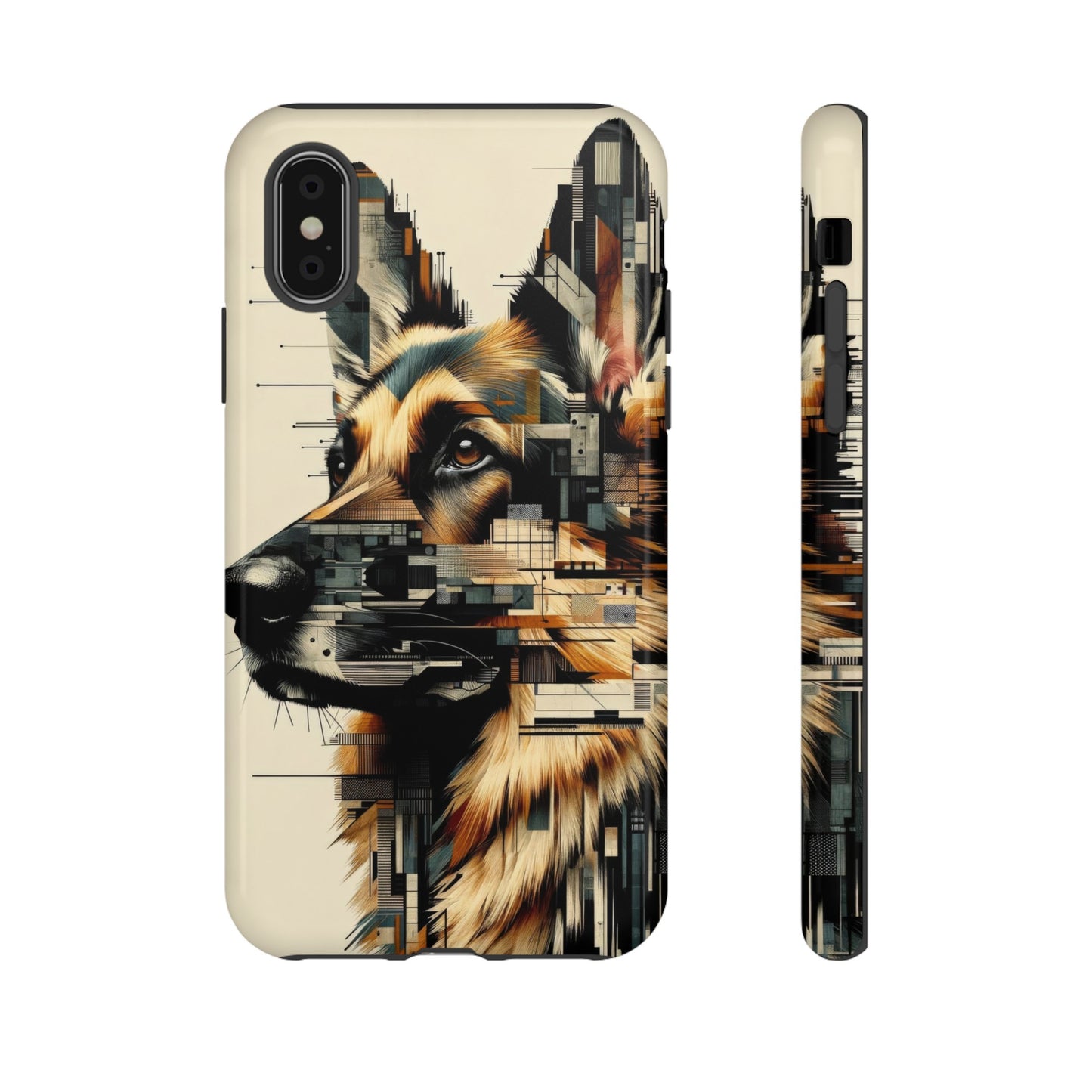 Constructivist and dadaist German Shepherd Phone Case