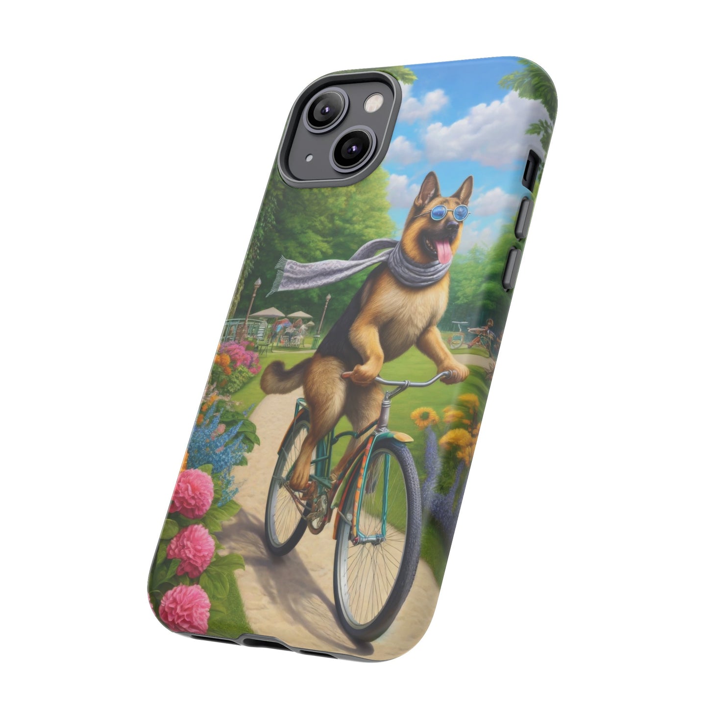 German Shepherd Riding a Bicycle Phone Case