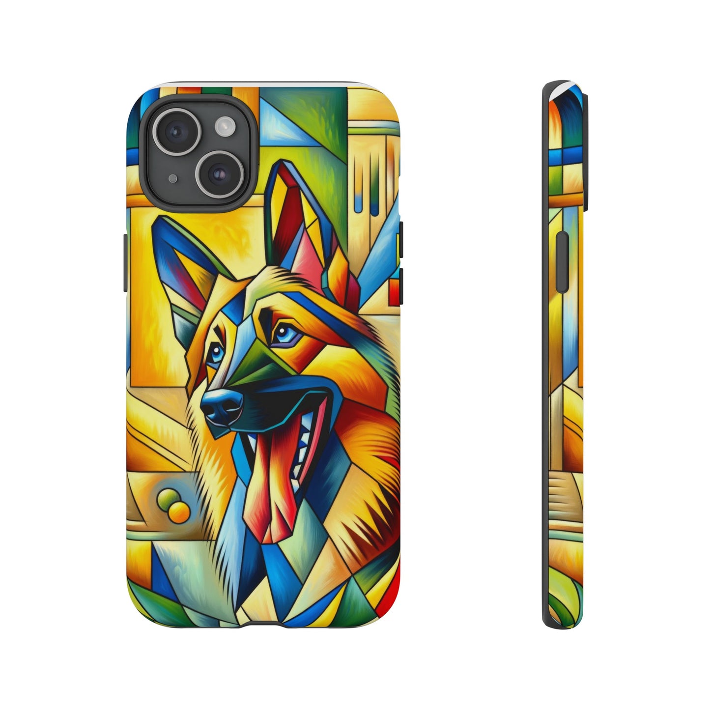 German Shepherd in Cubism Tough Phone Case