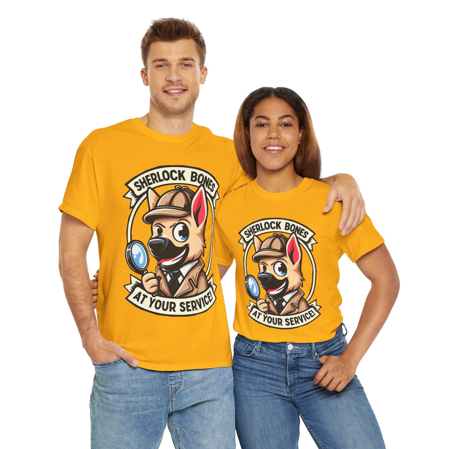 Sherlock Bones T-Shirt (13 colors) (German Shepherd)