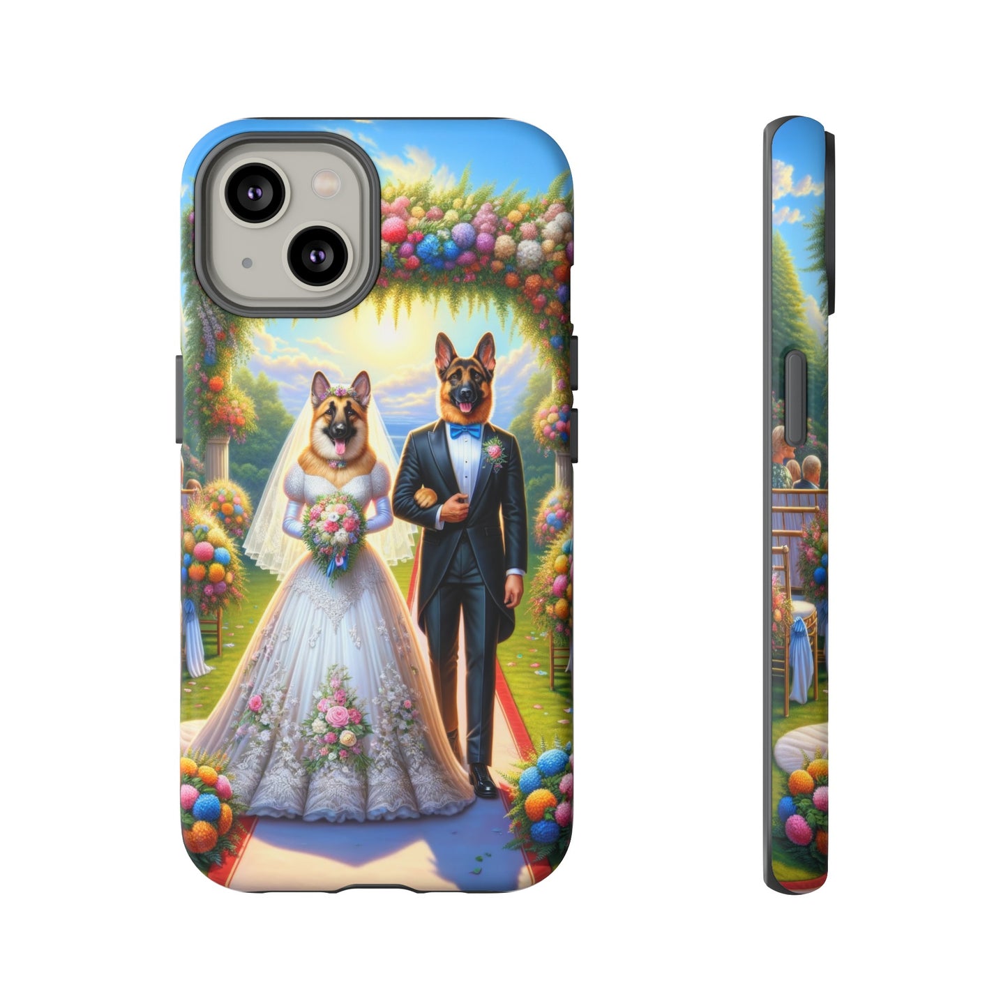 German Shepherds getting Married  Phone Case